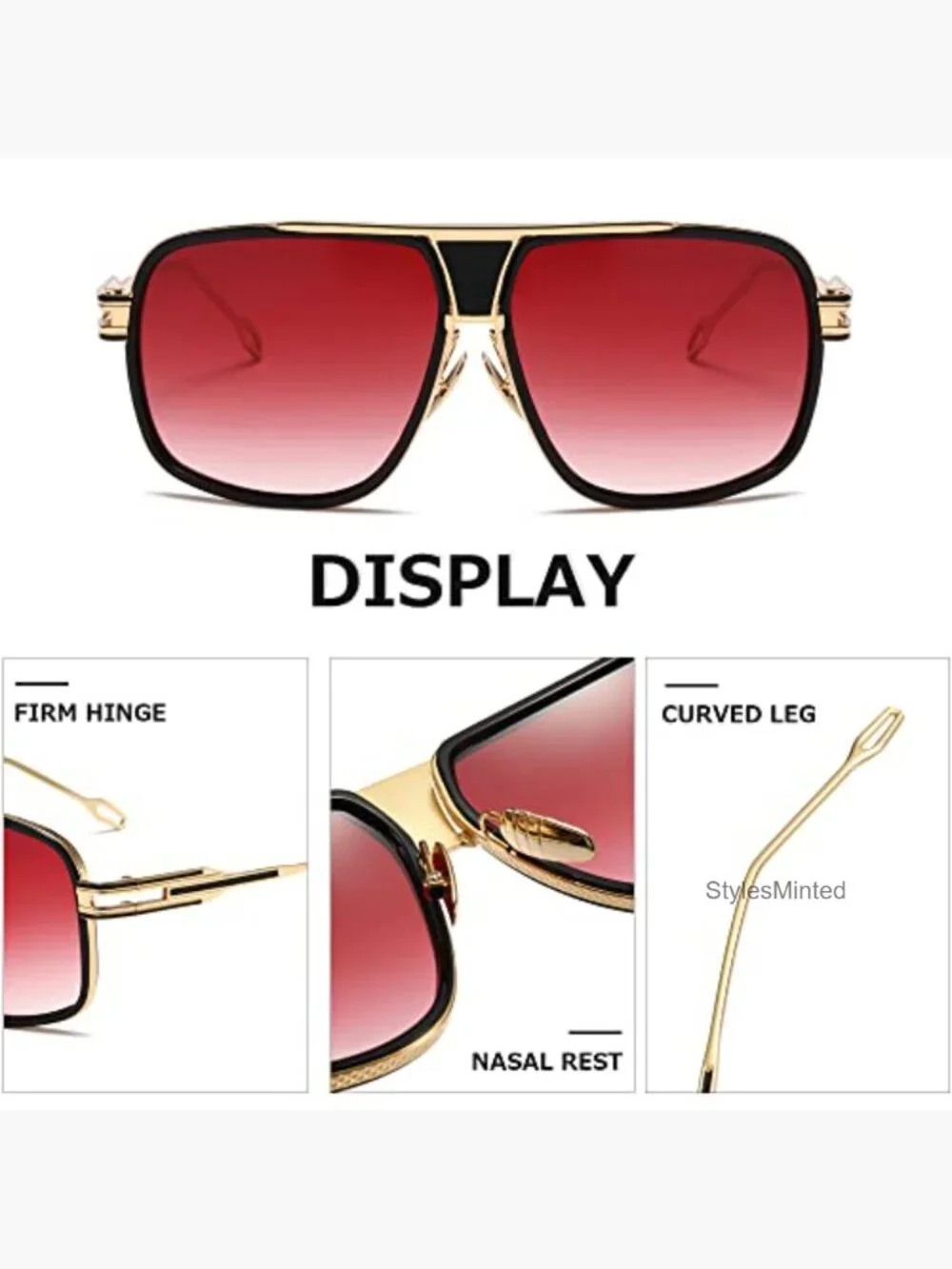 Punk Style Shield Sunglasses Metal Frame Goggle UV400